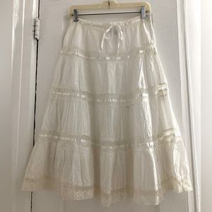 White cotton & lace skirt